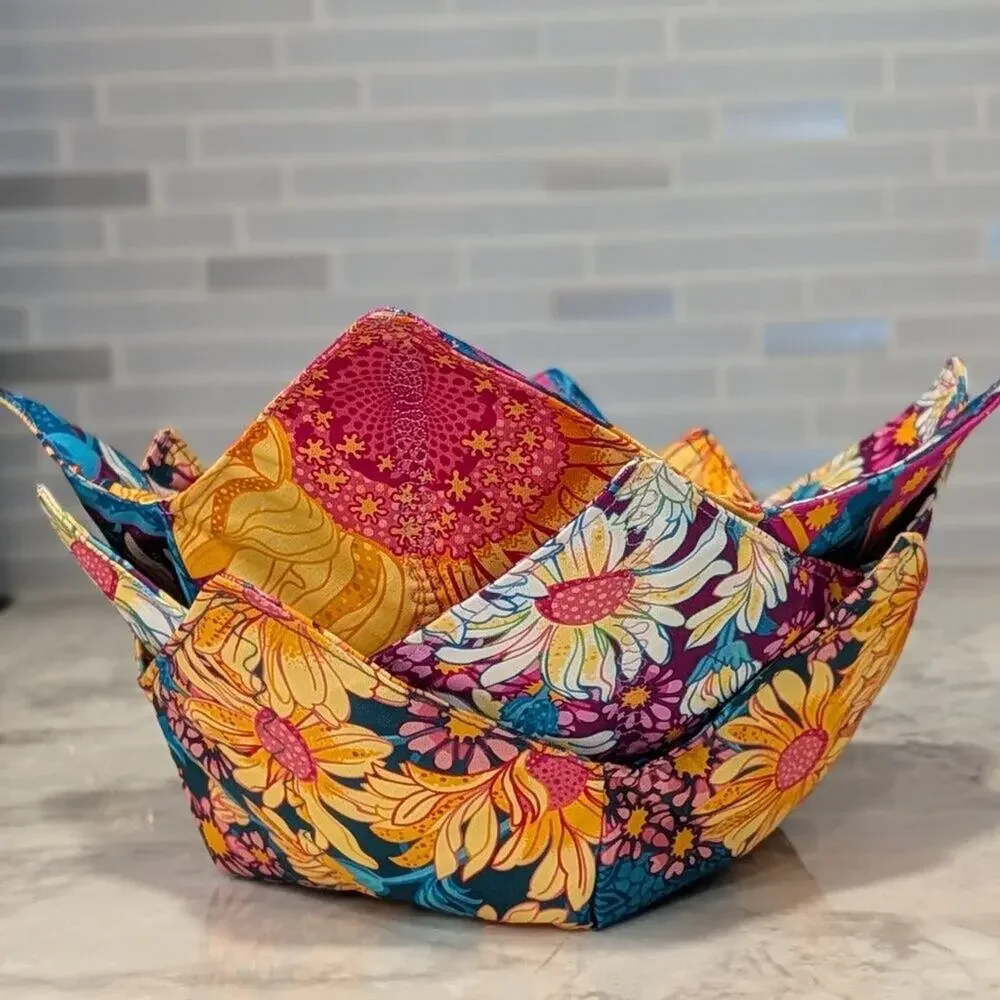 Sunflower Floral Bowl Cozy | Microwave Safe Soup Holder | Handmade Gift - Picture 7 of 7